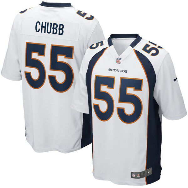 Men Denver Broncos 55 Bradley Chubb Nike White Game Player NFL Jersey